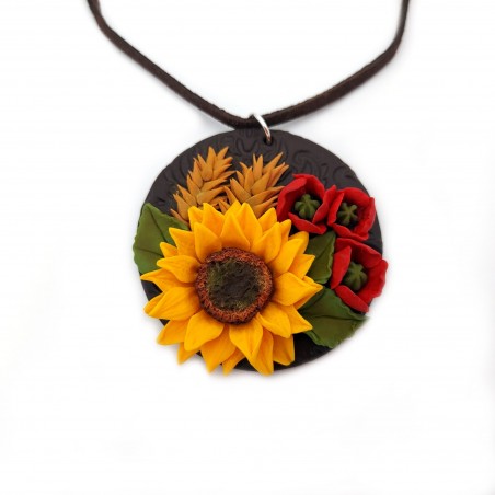 Colier fimo Sunflower