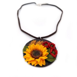 Colier fimo Sunflower